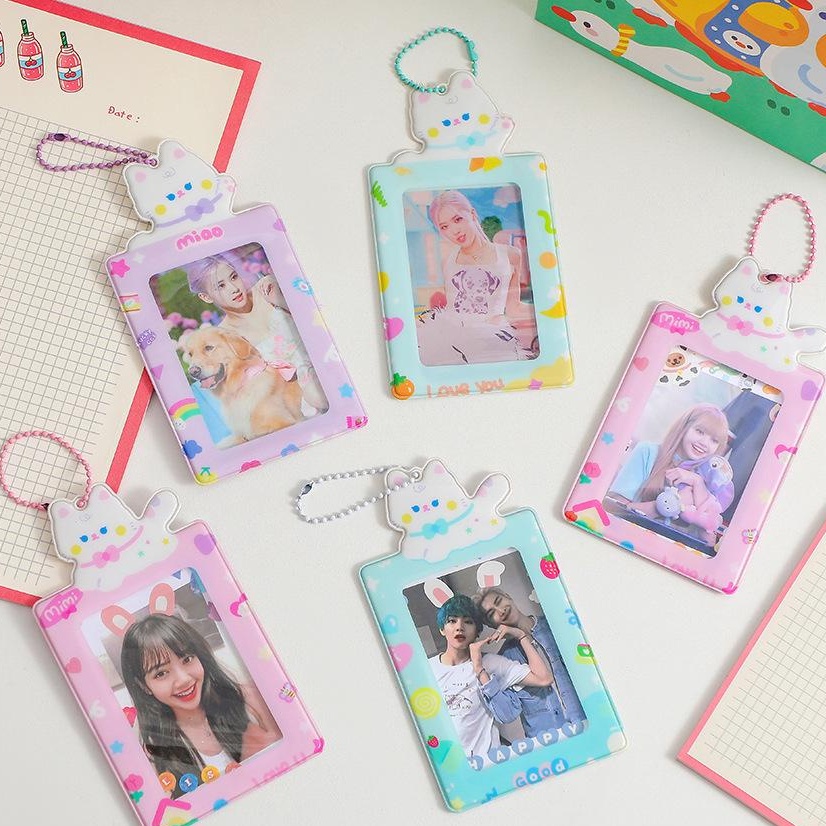 (Ready) Card Holder PVC Photocard Cat Motif Kucing / Miao PC Keychain