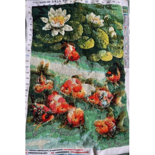 kristik jadi ikan mas (cross stitch/modern cross stitch/dmc)