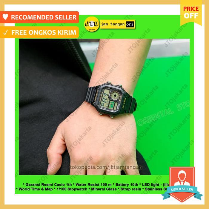 Jam Tangan Casio Original Ae 1200Wh 1B Pria Digital Ae1200Wh 1200 Wh