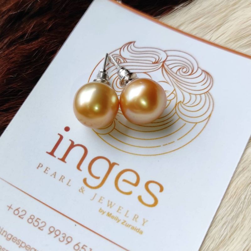 Giwang Pentul Mutiara Air Laut/ Anting mutiara laut