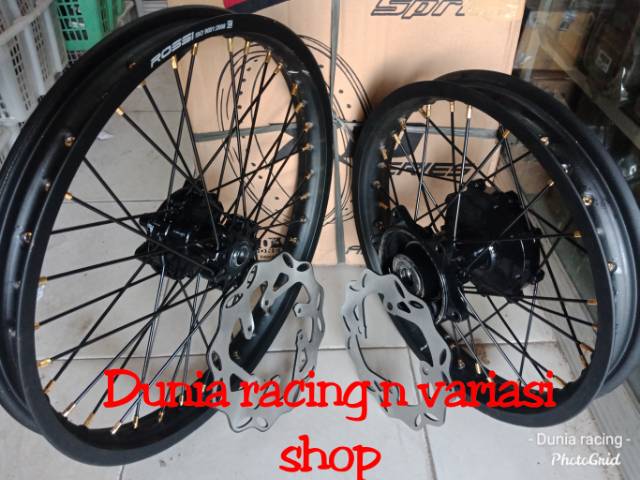 Paketan Velg pelek CRF 150 ring 16 19 ring 18 21 Hole 36 Tromol CRF sama piringan cakram dan dirakit