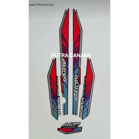 Striping Honda Grand Bulus Merah Biru