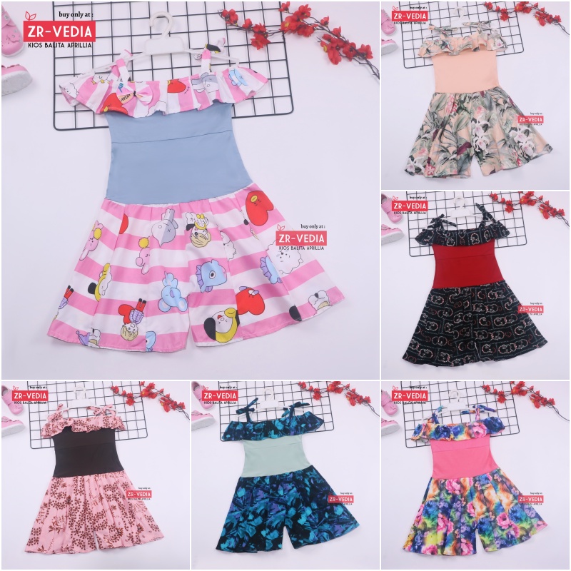 Jumpsuit Sweety uk 3-4 Tahun / Baju Anak Perempuan Import Tank top Overall Kensi Balita Cewek Adem