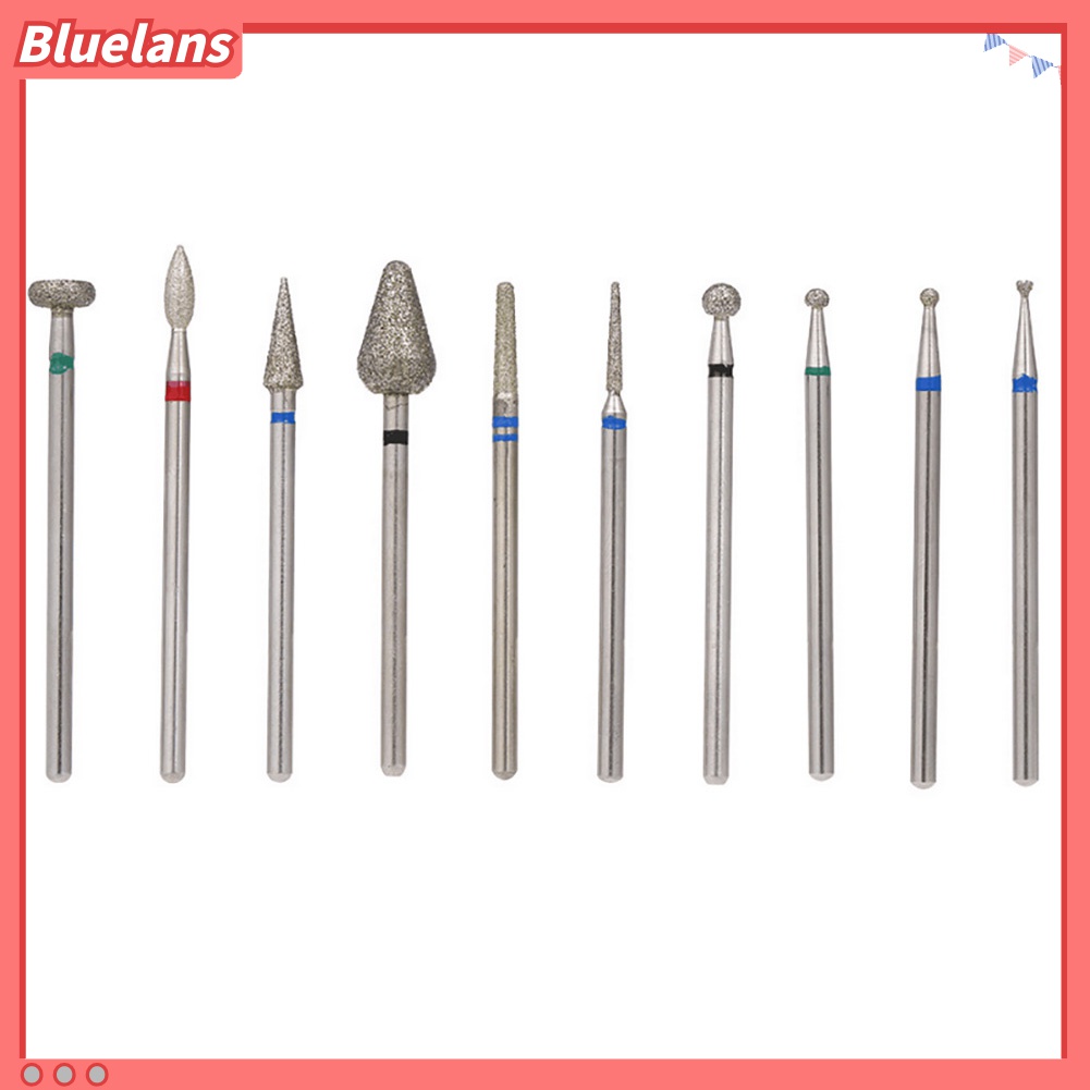 (In Stock) Kacamata Hitam Lensa Warna Warni ♡10pcs Mata Bor Pengikir Kuku Untuk Manicure / Pedicure