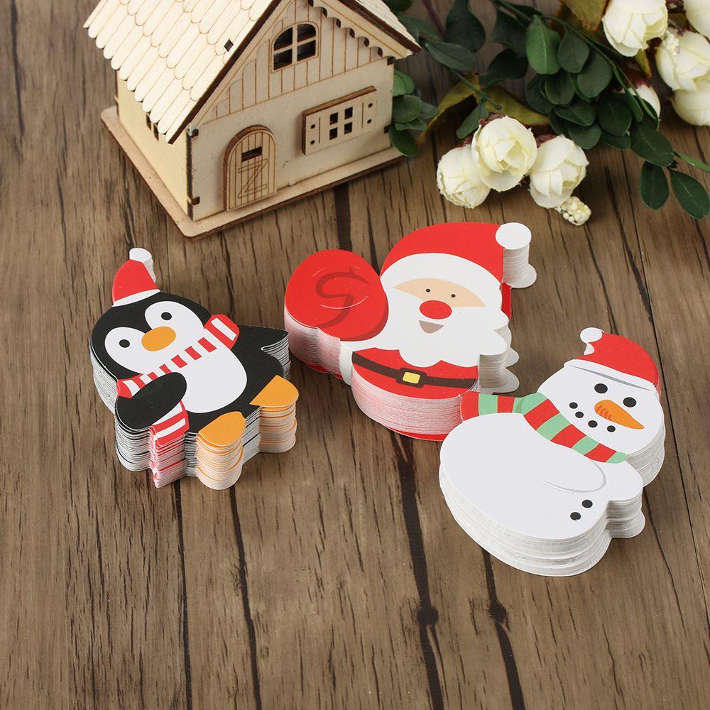 Suyo 50pcs/ Kartu Kertas Banyak Undangan DIY Snowman Natal