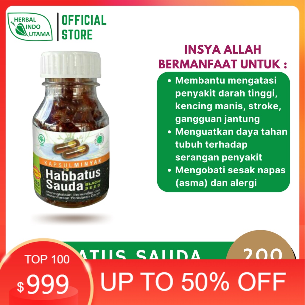 

200 KAPSUL HABBATUS SAUDA BLACK SEED OIL | Meningkatkan Immunitas dan Melancarkan Peredaran Darah