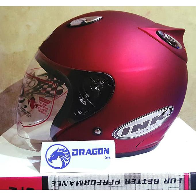 Helm Basic Ink Centro - Merah Doff - Bkn Kyt Bogo Agv Retro Cross Anak