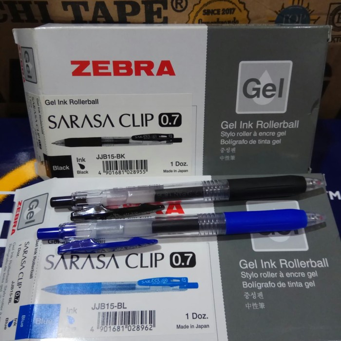 

Gilaa!!! Pulpen Sarasa Zebra 0.7 Hitam / Biru (Isi 12 Buah) Sale!!!