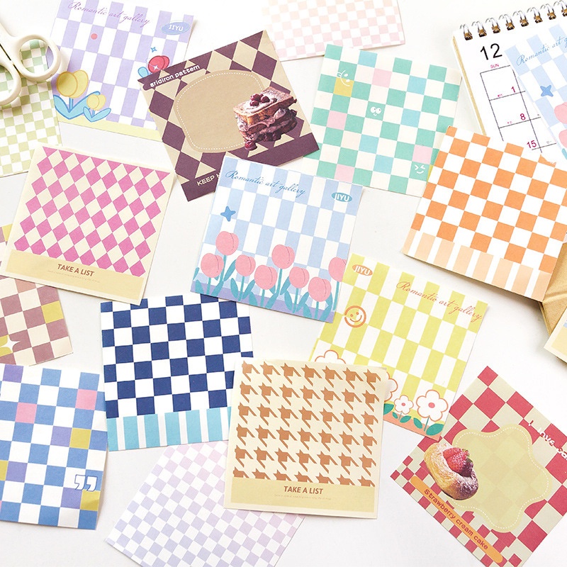 Gridiron Pattern Colorful Memopad / Memo Tempel Lucu Unik-3