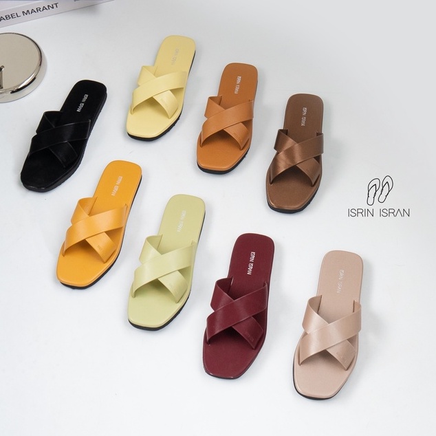 [Crossie] Sandal Sepatu Wanita Isrin Isran Empuk Nyaman Premium Modis Trendy Kekinian Elegan