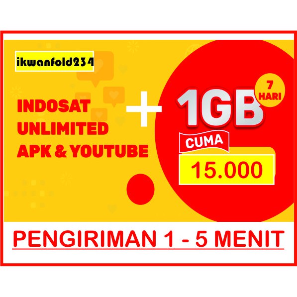 Indosat 1 Gb + unlimited youtube aplikasi | Shopee Indone   sia