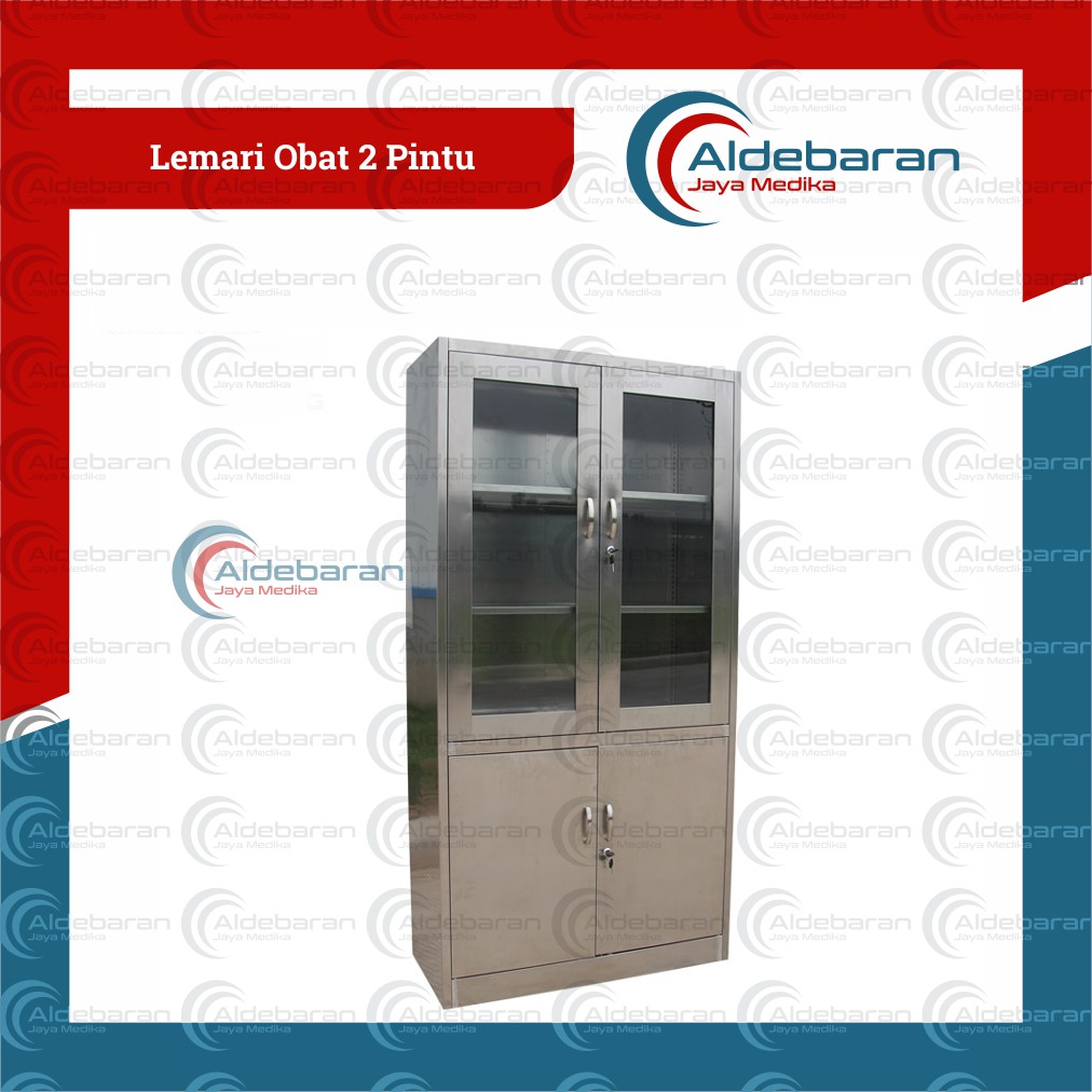 Lemari Obat 2 Pintu | Lemari PenyimpananObat Bahan Stainless Steel