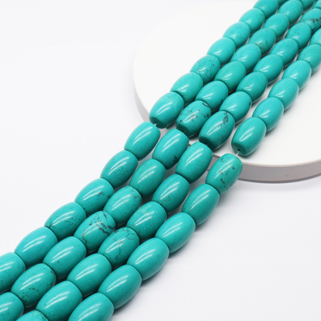 Manik-Manik Batu Turquoise Howlite Size 12 mm Bentuk Donut Cabochon | Manik Batu Turquoise Howlite A