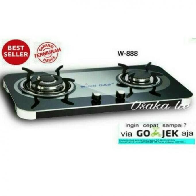 HOT SALE - KOMPOR GAS TANAM KACA WIN GAS W-888 2 TUNGKU PERALATAN MEMASAK