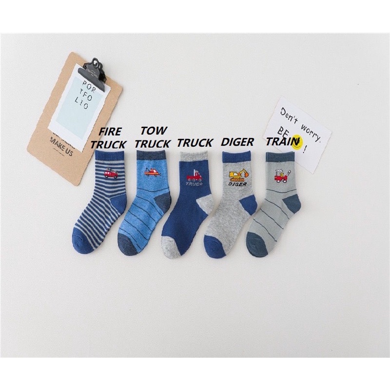 Kaos Kaki Anak Laki Laki Import Model Transportasi / Kids Toddler Socks