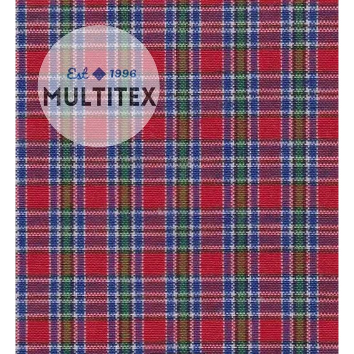 [GULUNGAN] bahan kain kotak tc katun merah seragam kemeja cotton halus adem lembut yandet yarndyed s