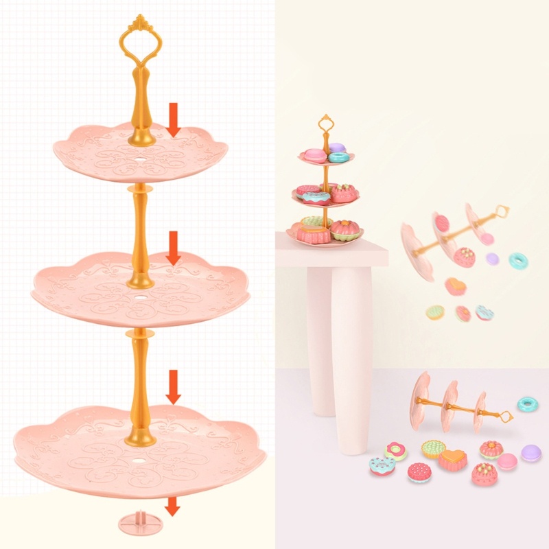 Mary 36pcs / Set Cangkir Teh + Piring Stand Kue Bahan Metal Untuk Pesta Anak