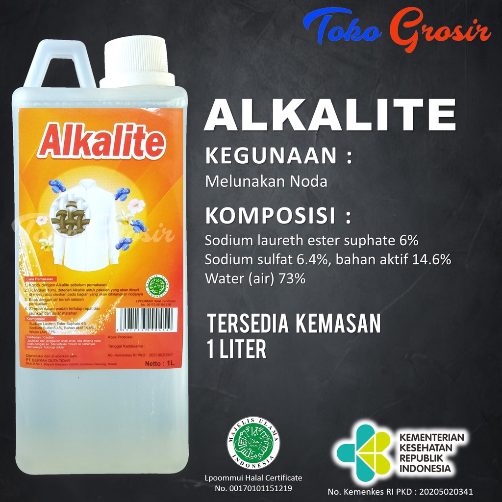 ALKALI / ALKALITE / PENGHILANG NODA LAUNDRY BERKAH 1LITER