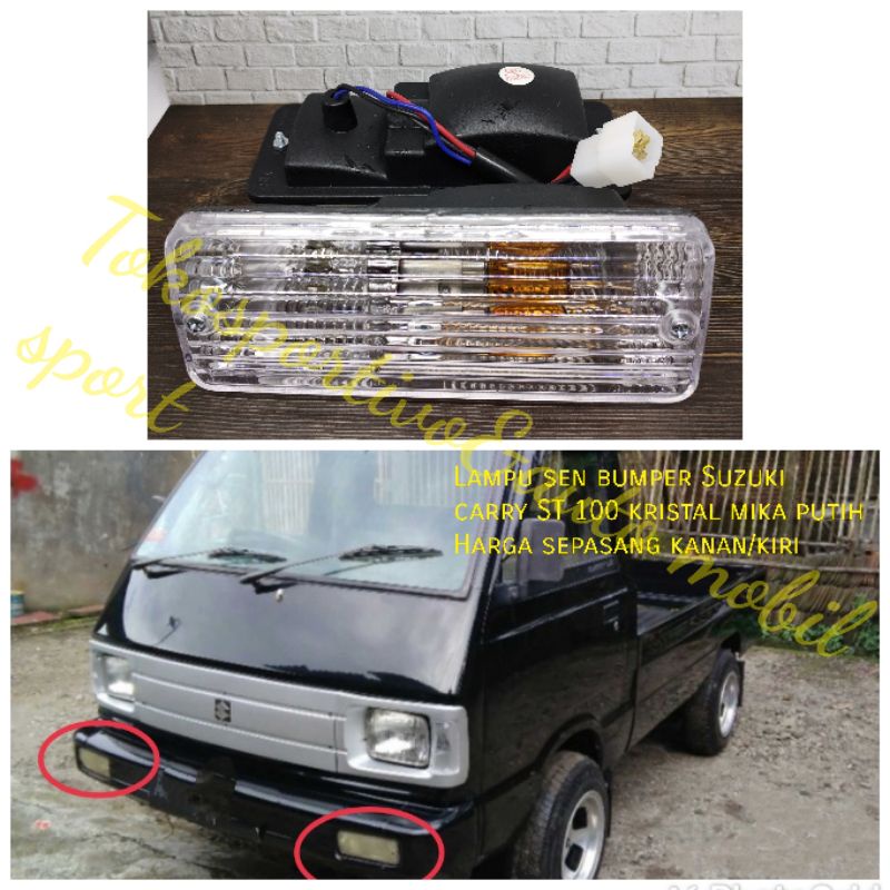 Lampu sen sein bumper Depan Suzuki Carry ST 100 katana Jimny kristal mika putih+socket Lampu