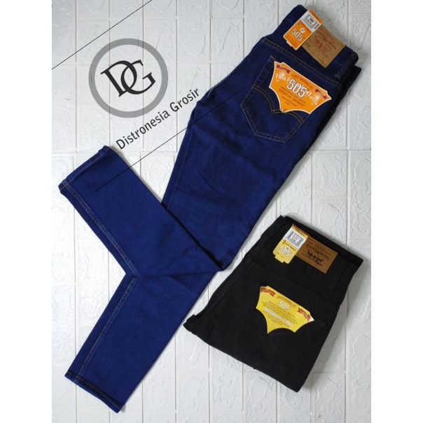 celana panjang pria jeans standar reguler fit non stretch levis'505.