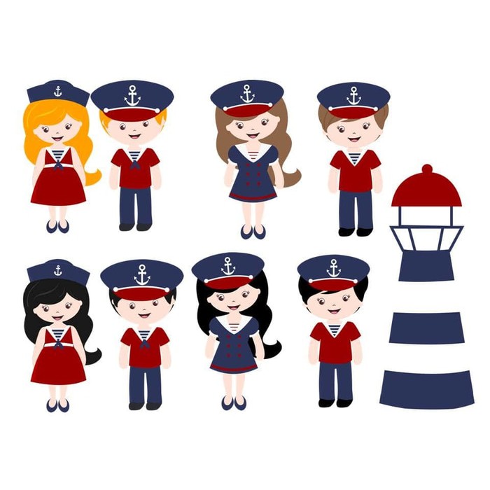 Kertas Cliparts - Marinheiro (Marine Hero) Design (13pcs)