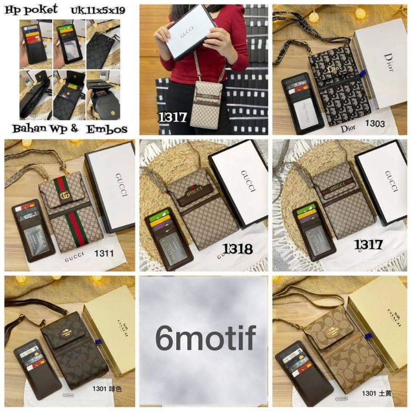 BEST SELLER tas hpo sling bag phone import set card holder tempat kartu free box