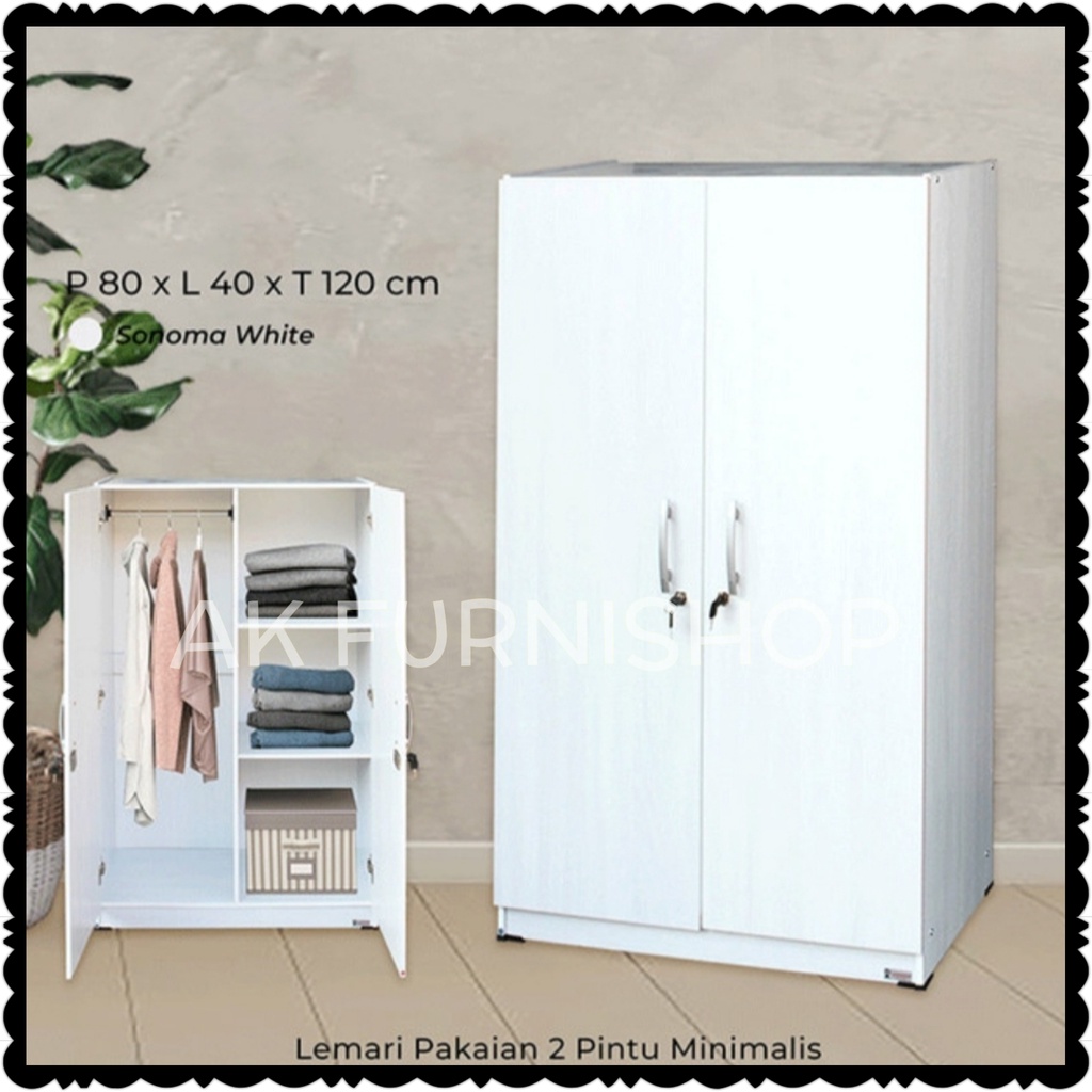 LEMARI PAKAIAN ANAK 2 PINTU KACA - LEMARI BAJU KECIL