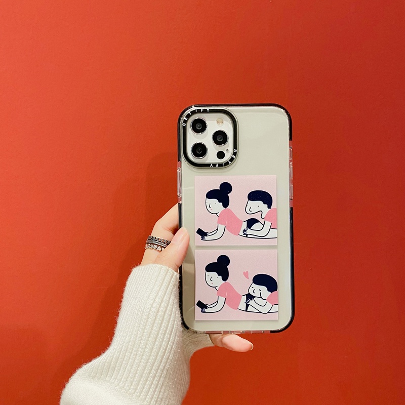 Casing Soft Case Motif Pasangan Untuk iPhone 11 / 12 / 13 Pro Max / 7 / 8 + / X / XR / Xs Max