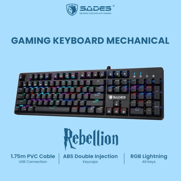 Keyboard Gaming Mechanical Sades Rebellion / Outemu Removable Switch