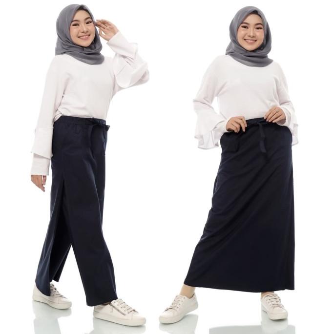 NHM Rok Celana Muslimah Hitam - Celana Kulot Panjang