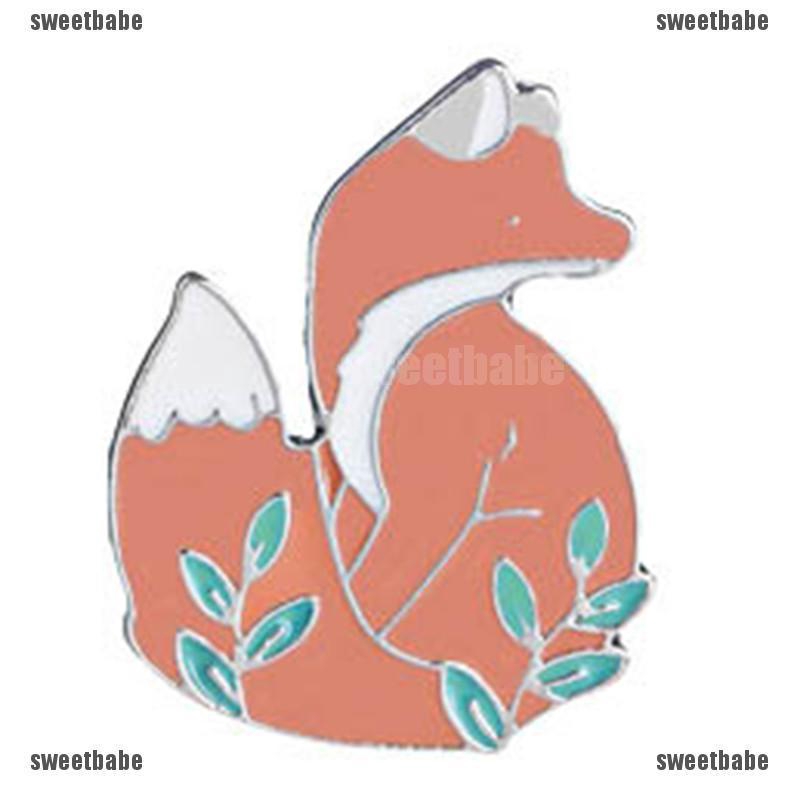 Sw Bros Pin Desain Kartun Hewan Rubah Enamel Lucu Untuk Perhiasan