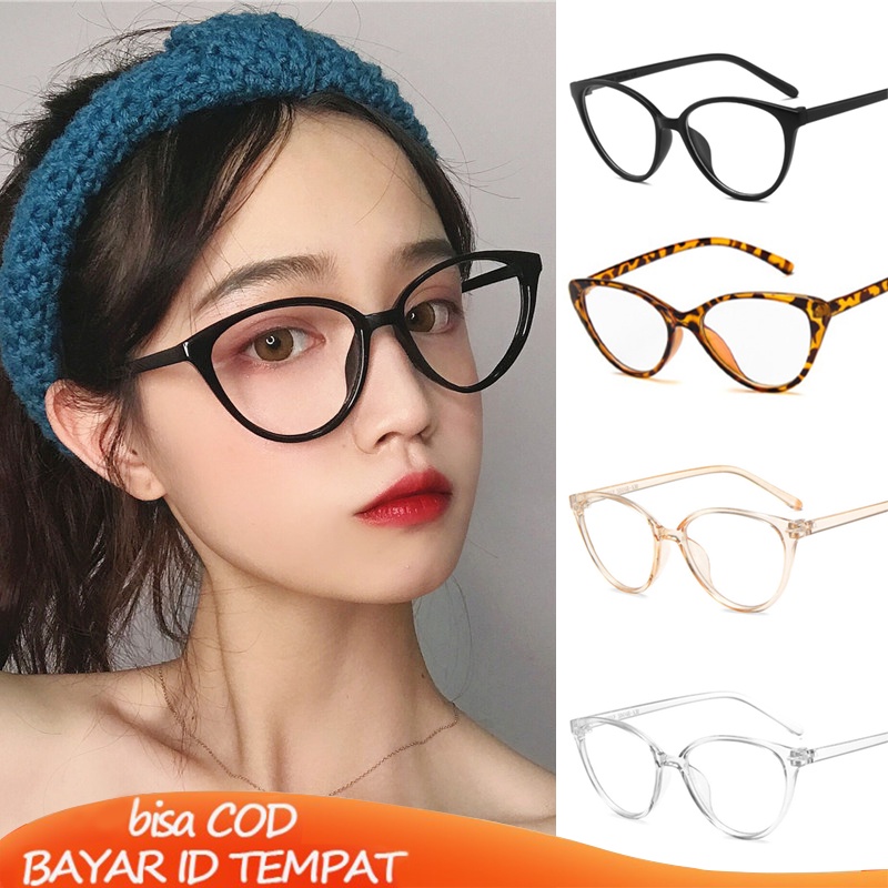 COD✨kacamata Leopard Cat Eye Wanita Korea Retro Murah Cwek Gaya Tikkok Terbaru 2022 Kaca mata Anti Radiasi hp dan komputer Fashion Import Eyeglasses Optical Glasses Ready Dtock