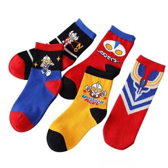 KAOS KAKI ANAK LAKI LAKI KEKINIAN MOTIF ULTRAMEN SUPER HERO SOCK KIDS SEKOLAH USIA 3-7 TAHUN KK4