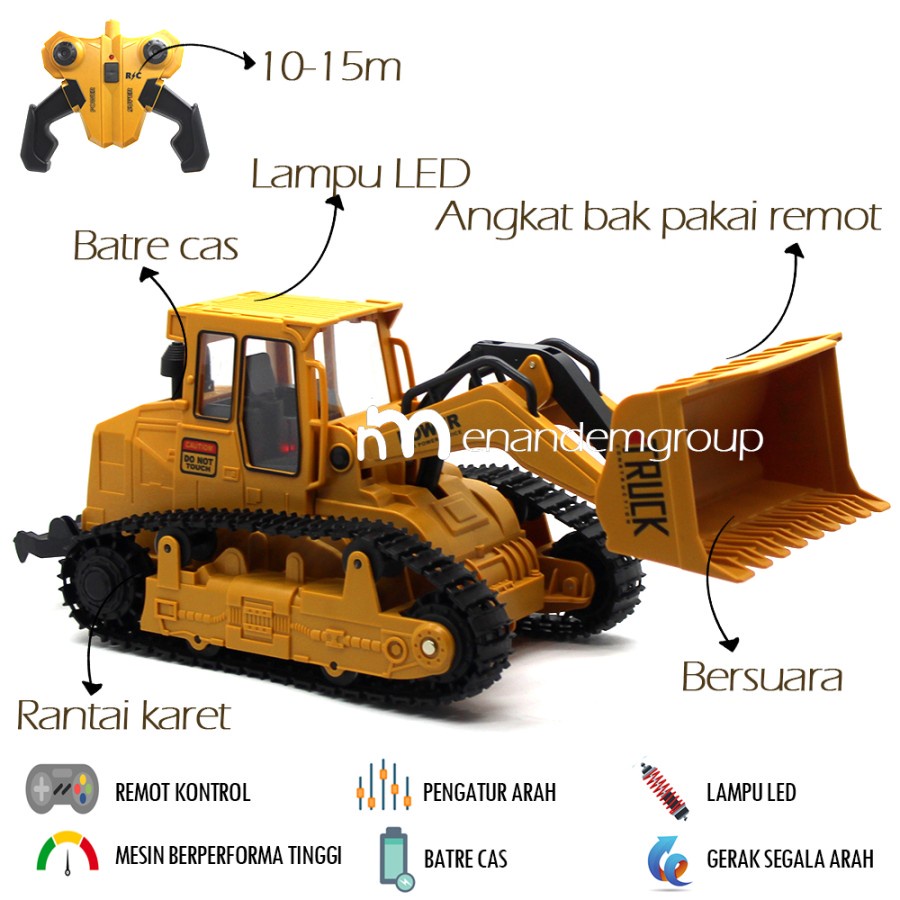 Jual Mainan Mobil Remot Kontrol Rc Buldozer Dump Truk Batre Cas