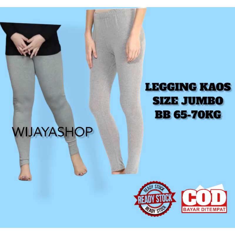 Legging Kaos Premium Super jumbo &amp; Standar Panjang Wanita Rayon BB 40 - 135kg 4XL