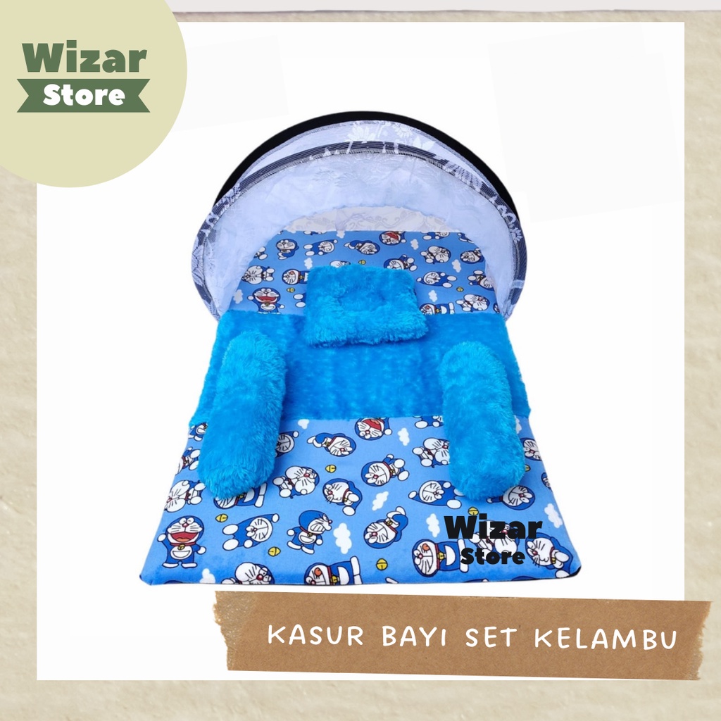 PROMO!!! Kasur bayi kelambu set bantal guling motif bulu rasfur