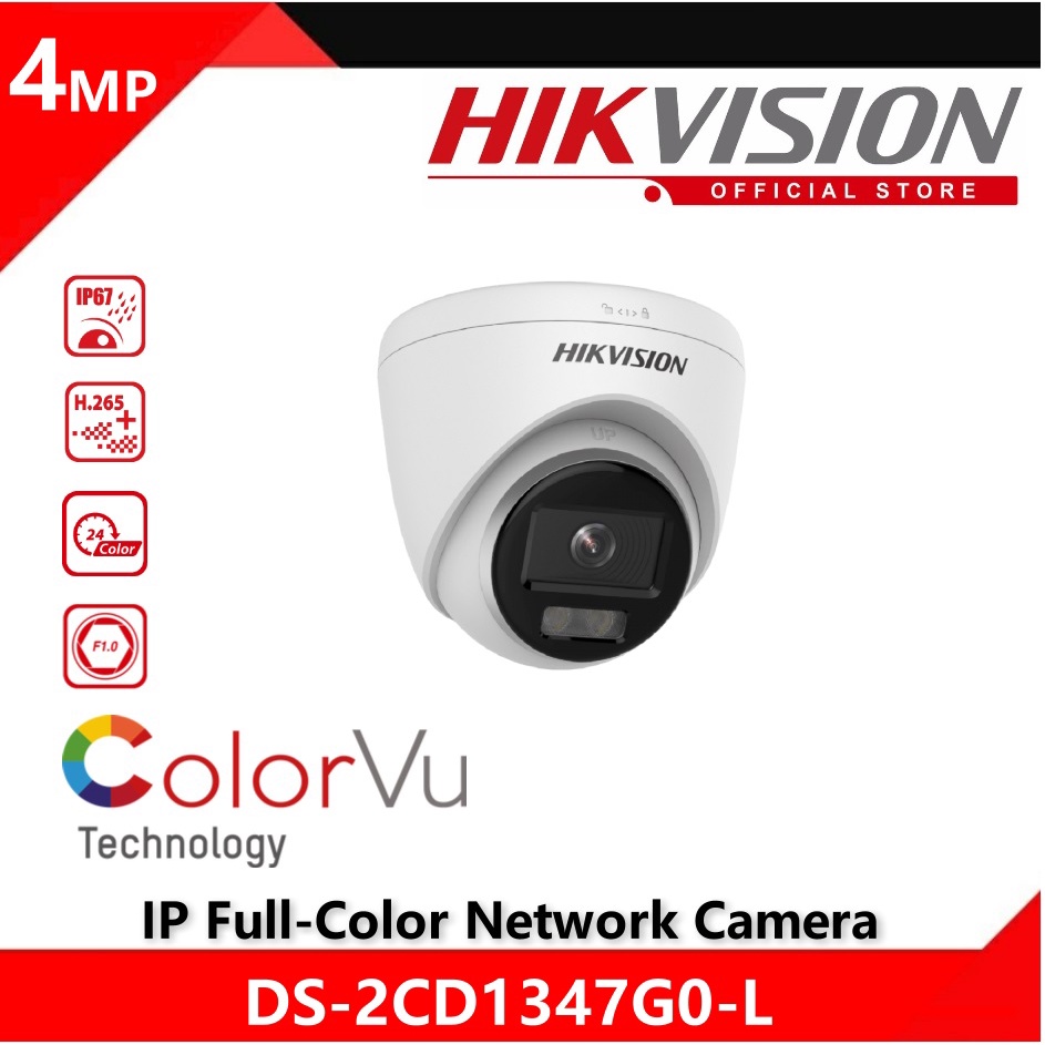 IP CAMERA INDOOR HIKVISION DS-2CD1347G0-L 4MP COLORVU