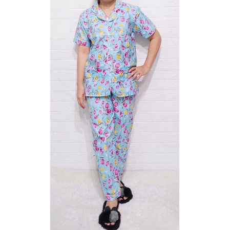 Baju Tidur Piyama Wanita Motif FloraL Kembang Pajamas Katun  / Baju Tidur setelan Wanita KATUN CP DEWASA Terbaru Bigsize Kekiniaan