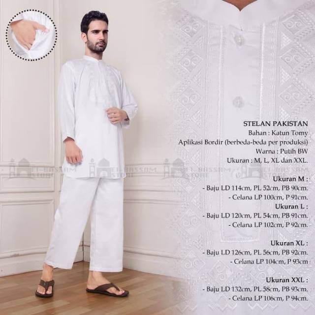 Baju pakistan putih haji umroh mualim fashion