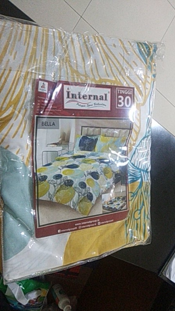 Sprei Internal Minimalis Uk 160x200x30cm Full 100% Katun Murah Amaris Queeny Bella Palm Malika Vista