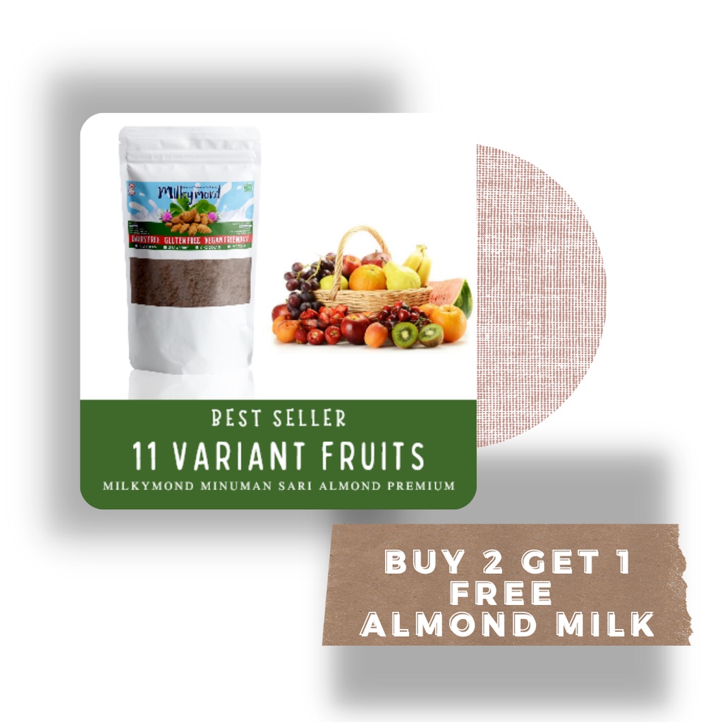 [BUY 2 GET 1 FREE] Susu Almond Premium MILKYMOND Milky Almond 180 Gram 22 Variant Fruits Susu Buah