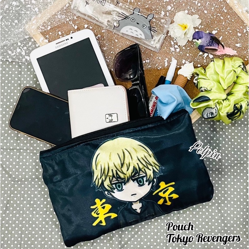 dompet kosmetik pouch tempat pensil anime tokyo revengers tokyo manji gang draken mikey chifuyu baji kzitora takemichi mitsuya large pouch besar