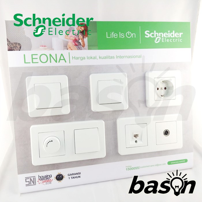 SCHNEIDER Leona RJ11 Telephone Socket - Single Telephone Outlet CAT3 - Soket Telepon