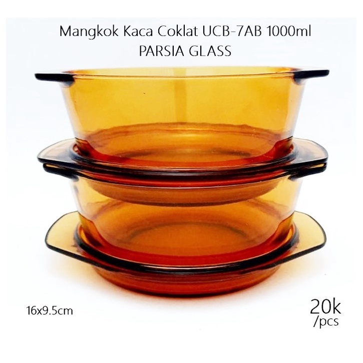 Mangkok Kaca/Mangkok Sayur/Mangkok Coklat UCB-7AB 1000ml PARSIA GLASS