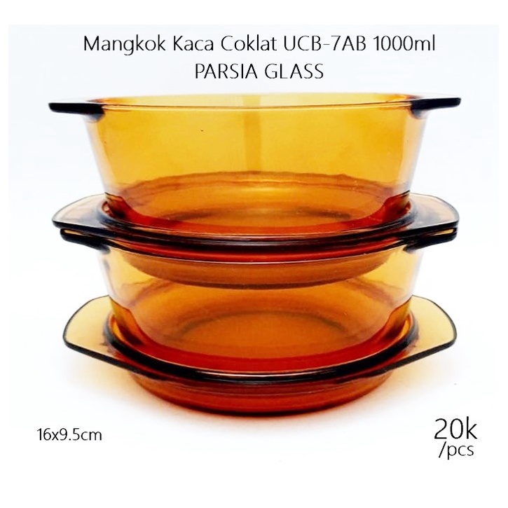 Mangkok Kaca/Mangkok Sayur/Mangkok Coklat UCB-7AB 1000ml PARSIA GLASS