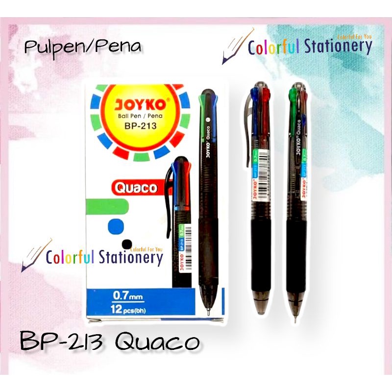 

Pulpen / Ballpoint Joyko 4 Warna QUACO BP-213 (Pcs)