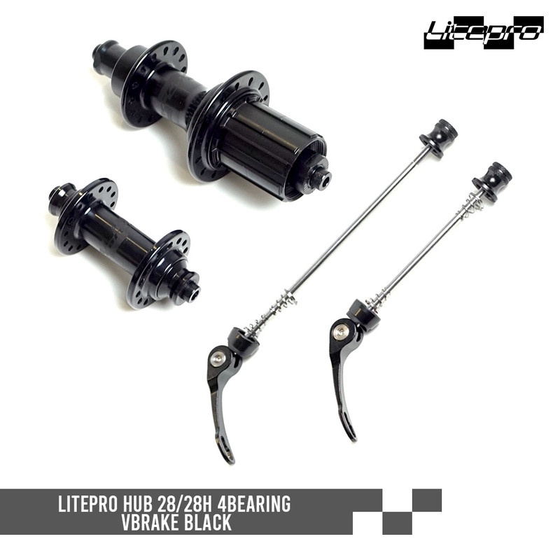 LITEPRO HUB 28/28H 4BEARING VBRAKE BLACK