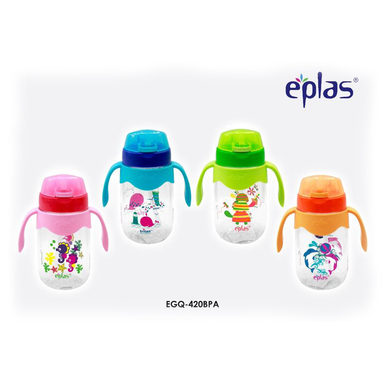 EPLAS Baby Sippy Cup With Straw (420ml), Water Tumbler, Botol Air, BPA Free, Tritan EGQ-420