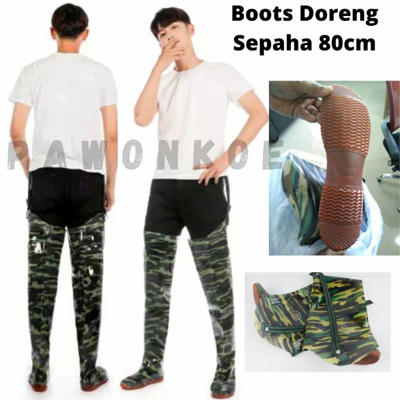 BOOTS DORENG PANJANG SEPAHA 80cm TANPA SAMBUNGAN| SEPATU PETANI PREMIUM
