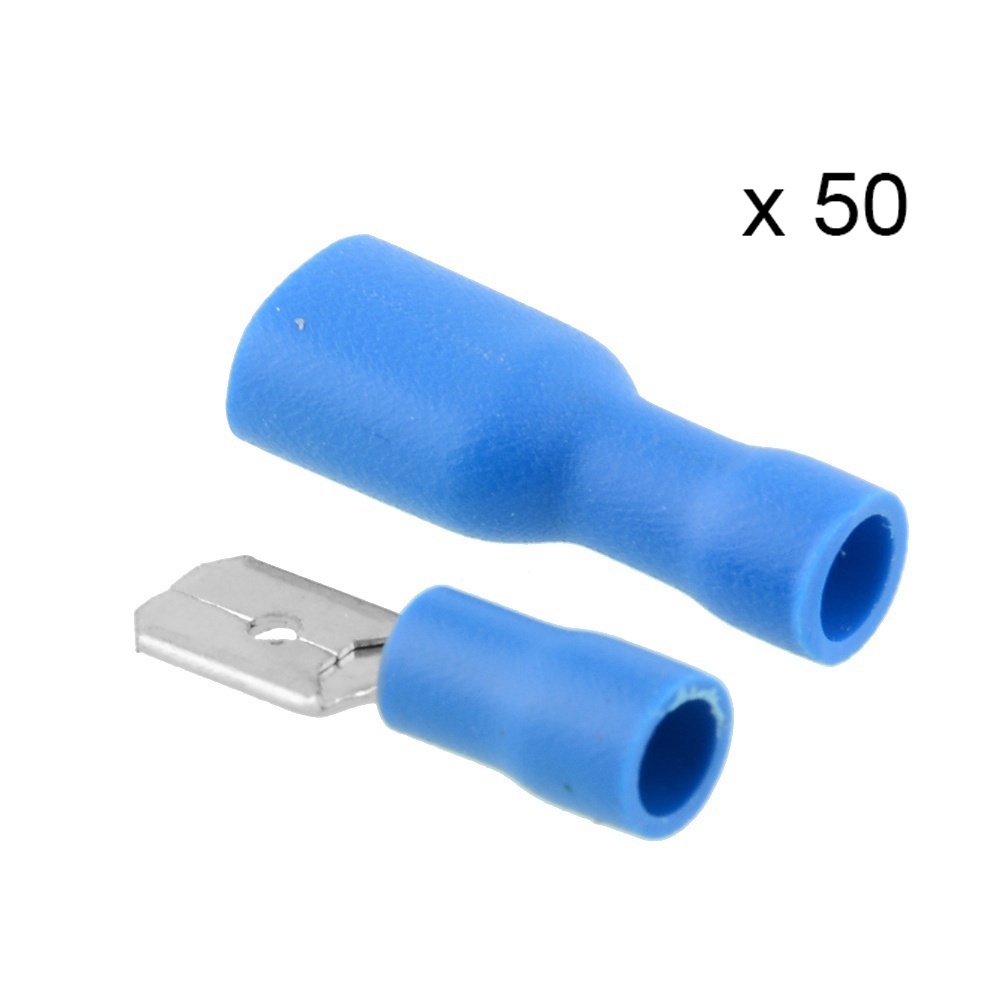 Canaan 50 Pasang Skun Spade Terminal Konektor Kabel Listrik Insulated